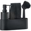 Zone Denmark set per lavastoviglie Singles, 4 pezzi, con panno per la pulizia, dispenser per il sapone, spazzola per lavastoviglie, silicone / Vetroceramica, Nero, 330446