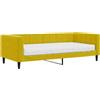 vidaXL Divano letto con materasso Giallo 90x200 cm Velluto