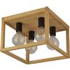 Searchlight Plafoniera Contemporanea Square Legno Marrone Nero 4 Luci E27