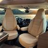 Auto Interieur Meester Coprisedili auto per Coprisedili per Fiat Ducato camper | Con copribraccioli | CBS | Beige/Pelle finta