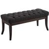 CLP Panca Design Chesterfield Ramses In Tessuto I Panchina Ingresso Capitonné, Telaio Legno Scuro I Panchina Fondo Letto 100 CM, Colore:grigio scuro, Dimensione:100 cm