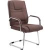 CLP Sedia Cantilever XXL Attila In Stoffa I Sedia Studio Oscillante Con Imbottitura E Comodi Braccioli Portata 180 KG, Colore:marrone