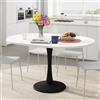AilZylphera Tavolo da pranzo rotondo allungabile 100/140 x 40 x 75 cm, tavolo da pranzo/tavolo da cucina per 2-6 persone, elegante tavolino da caffè/tavolo in legno, tavolo rotondo per cucina, soggiorno, sala da