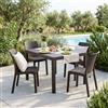 MIlani Home CALIGOLA - set tavolo in resina effetto rattan cm 150 x 90 x 74 h con 4 sedie Alma
