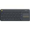 Logitech K400 Plus Tv tastiera Casa RF Wireless AZERTY Belga Nero