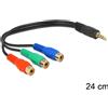 DeLOCK 62499 cavo audio 0,24 m 3.5mm 3 x RCA Nero