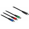 DeLOCK Cavo di ricarica USB 3 in 1 USB Type-C a Lightning / Micro USB / USB Type-C da 1 m