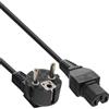 InLine Cavo alimentazione spina Shucko 90° presa C15, nero, 1m