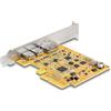 DeLOCK Scheda PCI Express x4 per 1 x USB Type-C femmina esterno + 1 x USB Type-C 10 Gbps femmina (DP Alt Mode) esterno