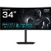 GIGABYTE GS34WQCA Monitor Gaming Curvo 34 WQHD - 3440 x 1440, 1500R, 120Hz, 1ms, 300 cd/m², FreeSync Premium, HDR Ready, HDMI