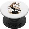 Animal Birdwatching Birdwatcher Gifts Pelican Linocut Block Print Sea Bird Art PopSockets PopGrip Adesivo