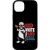 Flo Design 4th Of July Outfits Custodia per iPhone 14 Plus Red White and Feral funny 4th of July Raccoon Patriotic