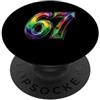 Maglietta Meme Divertente 67 Sei Sette 6 67 Sei Sette 6-7 Dolce Brainrot Italiano Meme Per Bambini PopSockets PopGrip Adesivo