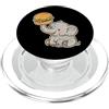 elephant burger cute animal trunk lift f Cartone animato Elephant Burger Lift PopSockets PopGrip per MagSafe