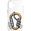 Mountain Climbing Climber Gifts Custodia per iPhone 16 Carabiner Rope Climbing Mountaineering Climber Gear