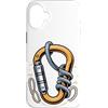 Mountain Climbing Climber Gifts Custodia per iPhone 16 Plus Carabiner Rope Climbing Mountaineering Climber Gear
