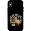 Feline Fanatics Designs Custodia per iPhone X/XS Libro felino Cat Moms Club Amante del caffè