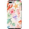 Summer Aesthetic Beachy Collage Custodia per iPhone 7 Plus/8 Plus Carino costiero Collage Acquerello Spiaggia Estetica Estetica
