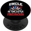 Uncle of the Little Firecracker Family F Zio del piccolo petardo 4 luglio Divertimento PopSockets PopGrip Adesivo