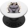 Hippopotamus Lover Gifts Cool Hippo Wearing Sunglasses Hippopotamus Lover PopSockets PopGrip Adesivo