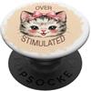 Twisted Design Divertente gattino, design vintage a forma di gatto sovrastimolato PopSockets PopGrip Adesivo