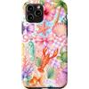 Summer Aesthetic Beachy Collage Custodia per iPhone 11 Pro Spiaggia Estate Acquerello Costiero Collage Estetica Carino Girly