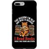Bookish Cat Designs Custodia per iPhone 7 Plus/8 Plus Divertente gatto lettura libri saggio vecchio topo di biblioteca
