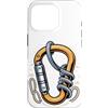 Mountain Climbing Climber Gifts Custodia per iPhone 16 Pro Carabiner Rope Climbing Mountaineering Climber Gear