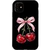 Cherry Aesthetic Summer Fruit Lover Red Custodia per iPhone 11 Rosa Fiocco Ciliegia Acquarello Rosso Estetica Ciliegie Estate