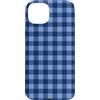 Preposh Custodia per iPhone 15 Plus Navy e azzurro Gingham Preppy Estetica Girly Trendy