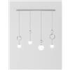 Vistosi OTO SOSPENSIONE LIN BIANCO RIGADIN NICKEL SATINATO 4 LUCI ATTACCO G9