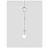 Vistosi OTO SOSPENSIONE PEAC BIANCO RIGADIN NICKEL SATINATO 1 LUCE ATTACCO G9