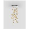 Vistosi OTO SOSPENSIONE R55 AMBRA RIGADIN NICKEL SATINATO 9 LUCI ATTACCO G9