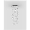 Vistosi OTO SOSPENSIONE R55 CRISTALLO RIGADIN NICKEL SATINATO 9 LUCI ATTACCO G9