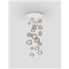 Vistosi OTO SOSPENSIONE R55 FUME' RIGATO BIANCO OPACO 9 LUCI ATTACCO G9