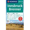 Kompass Carta escursionistica Kom 36. Innsbruck, Brenner: 5in1 Wanderkarte mit Panorama, Aktiv Guide und Detailkarten inklusive Karte zur offline Verwendung in der KOMPASS-App. Fahrradfahren. Skitouren.