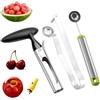 Butyeak Levatorsoli Mela, Rotonda Paletta per Melone, 3 PCS Leva Torsolo Mela, Set di Attrezzi per Frutta, Set di Utensili da Frutta, Utilizzato per Pere, Denocciolatrice per Ciliegie, Angurie, Datteri Rossi