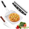 MXTIMWAN Pala per Pizza, Pala Pizza in Acciaio Inox, Palas per Pizza con Pieghevole Manico, Palas per Pizza Scorrevole con Tagliapizza e Paletta per Torta per Pizzas, Pane, Crostate Fatta in Casa