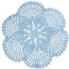 BOMHCS - Tovagliette rotonde realizzate a mano all'uncinetto in pizzo, 39,4 cm a 44,5 cm, con 6 petali a forma di fiore, centrini vintage, sottobicchieri per vasi e tazze (1, Blu Chiaro)
