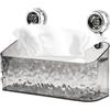Qurygin Mensola Ventosa - Contenitore Per Bagno Con Aspirazione, Organizer Per Doccia Con Motivo Ghiacciaio, Mensola Per Doccia Con Ventosa, Ripiani Per Doccia Con Ventosa Durevole Stabile 29,2×12,9×20,9cm