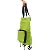 Tyenaza Borsa Per La Spesa Pieghevole, Borsa Multifunzionale in Tessuto Borsa Per La Spesa Portatile con Ruote Borsa Leggera Per La Spesa di Frutta E Verdura(Verde)