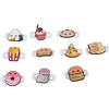 PENCHEAK Racchette in silicone colorate con adorabili temi alimentari, tra cui hamburger, pizza, per proteggere lo sport, accessori per giochi divertenti, racchette ammortizzanti