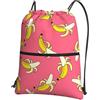 Generic Borsa con Coulisse Banana Pattern Sportiva Sacche Lavabile Sacche Zaino Portatile per Shopping Allenamento
