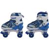 Prosxylate Pattini a rotelle per bambini, ragazzi e ragazze, pattini quad con design a quattro ruote, pattini in PVC traspirante e comodi, ideali per principianti e adatti all'uso sia al (Blu)