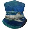 Generic Two White Sharks Ghetta da Collo 25X50cm Sciarpa A Tubo Antipolvere Elegante Scaldacollo per Ciclismo Adulto Donna
