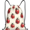 Generic Realistic Red Coccinellidae Zaino Sportivo Traspirante Borsa Coulisse Leggero Sacca da Palestra per Sport Uomo Viaggio 39X46Cm