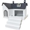 Uanqfegy Casette per scoiattoli da esterno, mangiatoia in ferro con finestra trasparente - con gradino per cortile, giardino, esterno/ 9, 4x7, 3