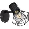 Globo lighting Faretto Priska a 1 luce in metallo nero orientabile a forma di diamante con interrutore ON/OFF 1XE27 54017-1/30