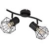 Globo lighting Faretto Priska a 2 luci in metallo nero orientabile a forma di diamante 2XE27 54017-2/30