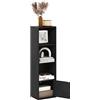 Furinno Luder - Libreria a 4 ripiani con 1 anta in legno nero